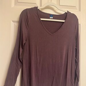 Old Navy Women's Long Sleeve V-Neck Top - Dark purple